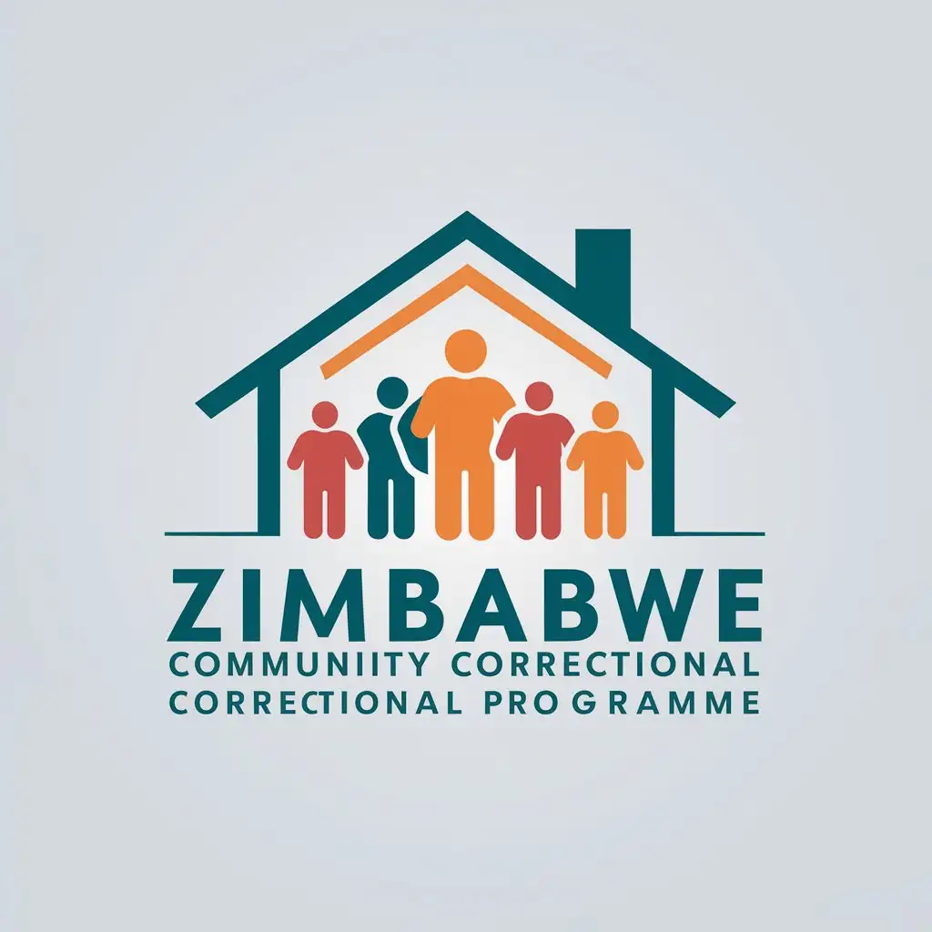 LOGO Design For Zimbabwe Community Correctional Programme House Roof and People Symbolism