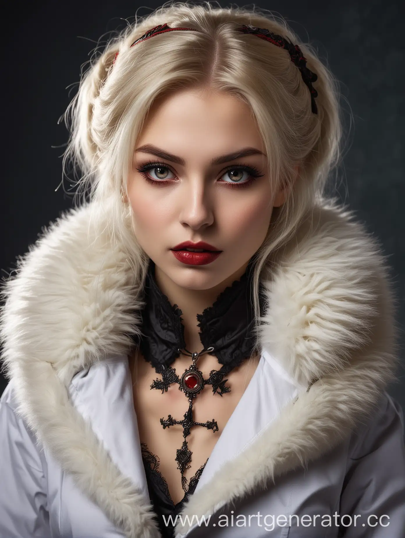 Russian-Style-Vampire-Girl-Doctor-with-Fur-Collar-and-Light-Hair