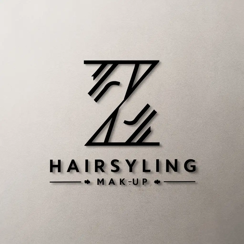 a vector logo design,with the text "hairstyling, makeup", main symbol:z/x,Moderate,be used in Others industry,clear background