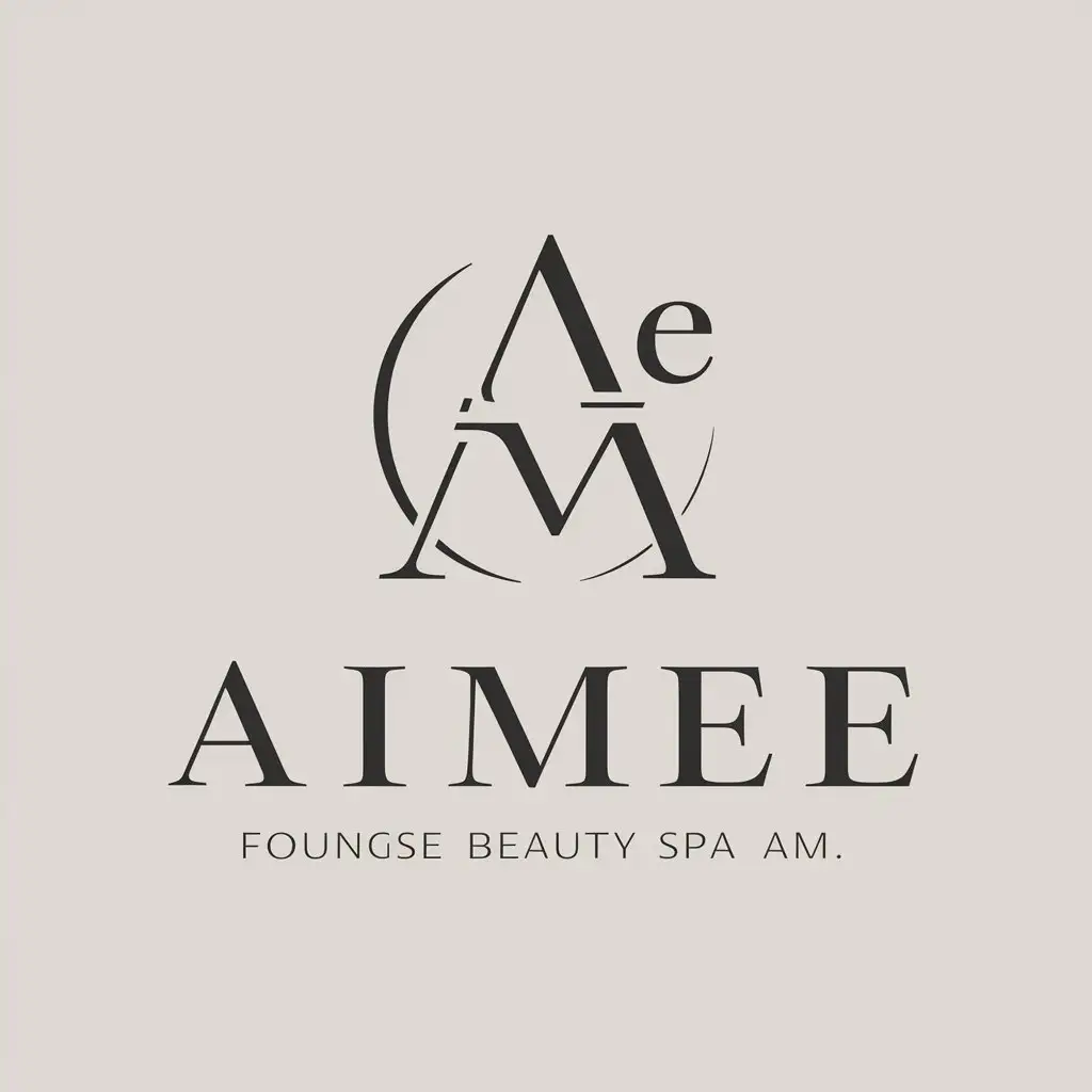 a vector logo design,with the text "Aimee", main symbol:Ai Mi, am, AM,Moderate,be used in Beauty Spa industry,clear background