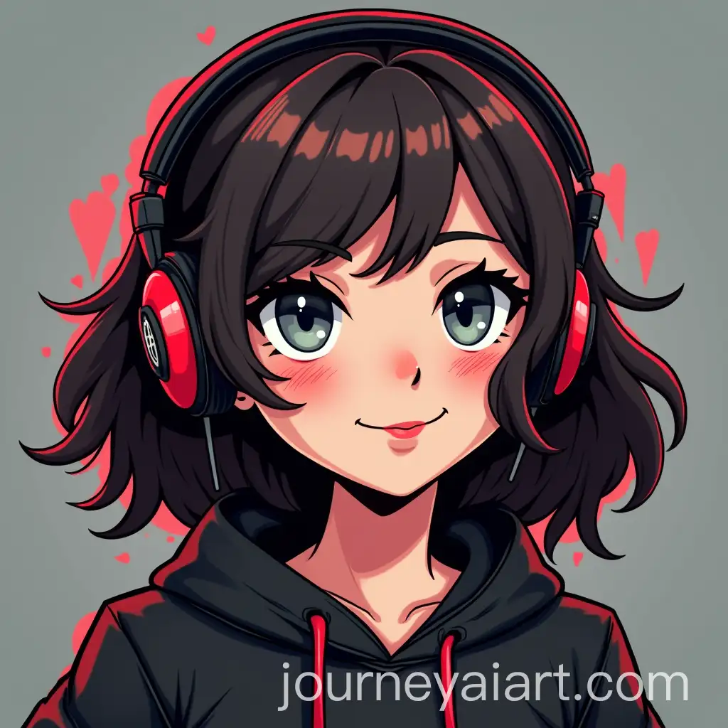 Rocker-Gamer-Girl-with-Headphones-GrayBlue-Eyes-and-Monster-Energy-Drink