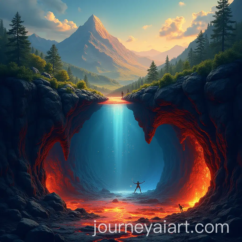 Natural-Mountain-Landscape-and-Prehistoric-Underground-Scene-with-Crystals