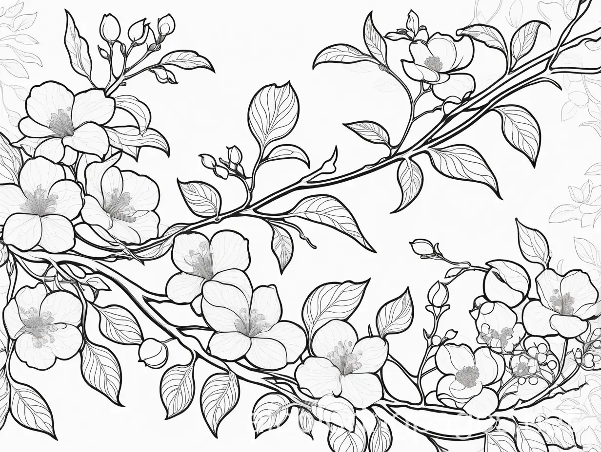 Delicate-Apple-Blossom-Branches-Coloring-Page