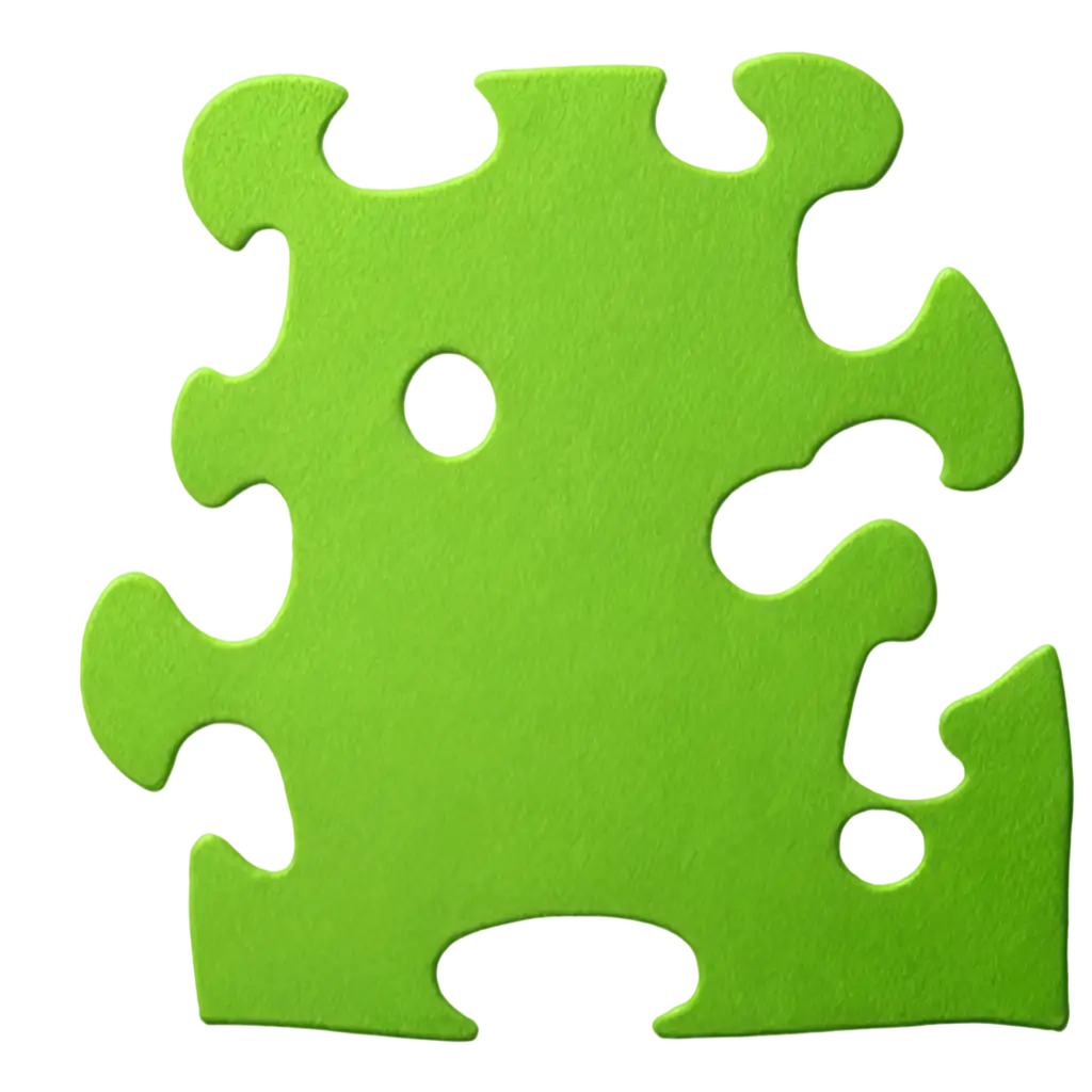 A puzzle piece of green color