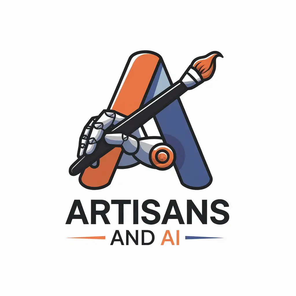 a vector logo design,with the text "Artisans and AI", main symbol:a hand,Moderate,clear background