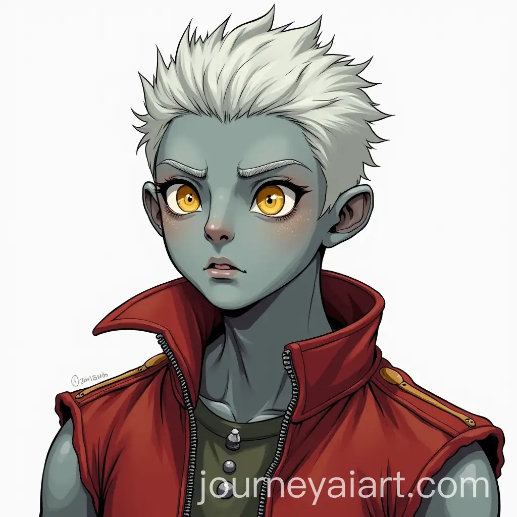 Young-Adult-Goliath-in-Red-Biker-Jacket-with-Unique-Features