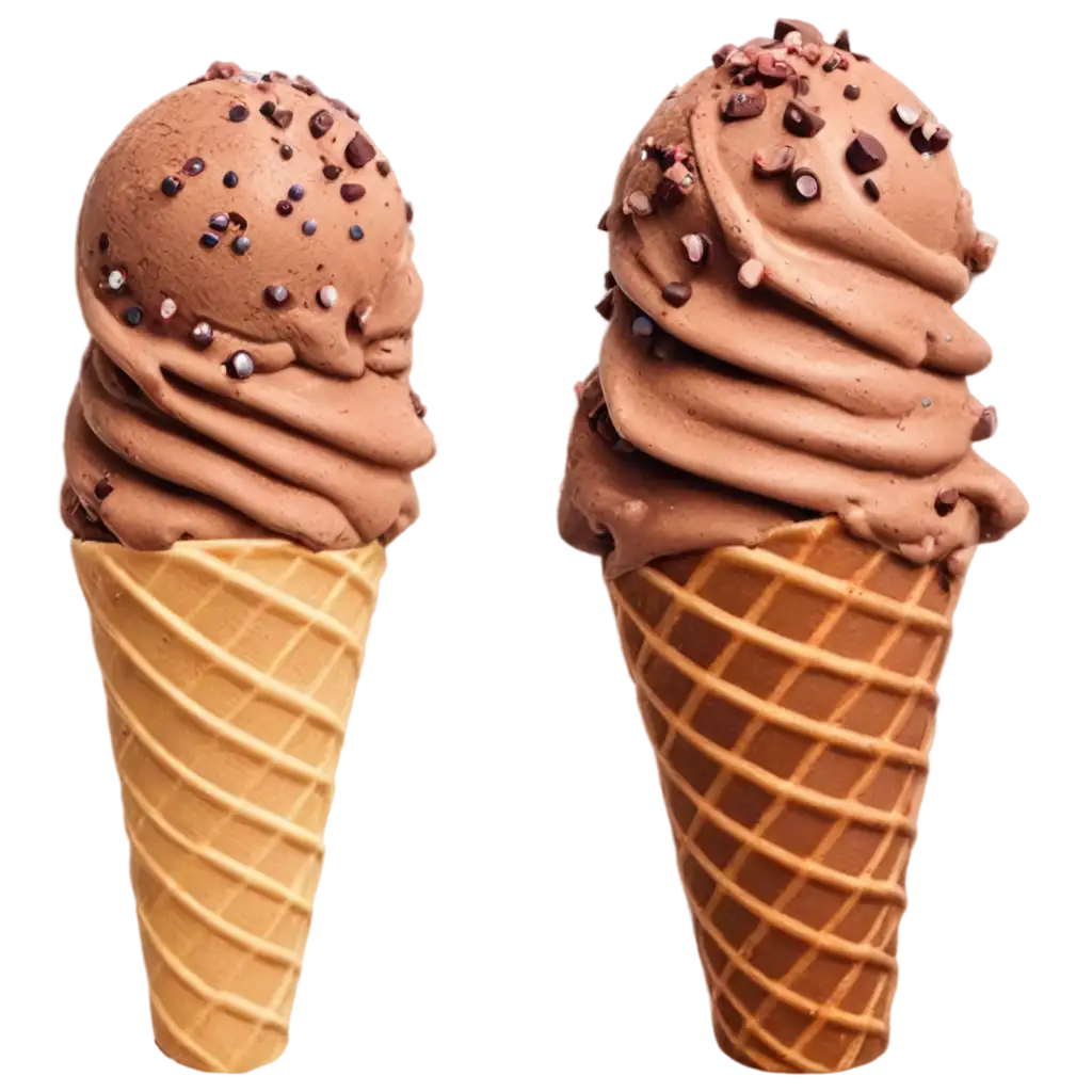 Delicious-Chocolate-Ice-Cream-in-Waffle-Cone-withPNG-Image-Usage-Scenarios-Chocolate-Chips-HighQuality-PNG-Image