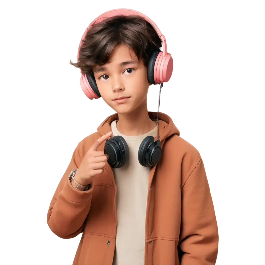 Lofi-Boy-Using-Headphones-PNG-Image-Digital-Art-of-a-Teenager-Enjoying-Music