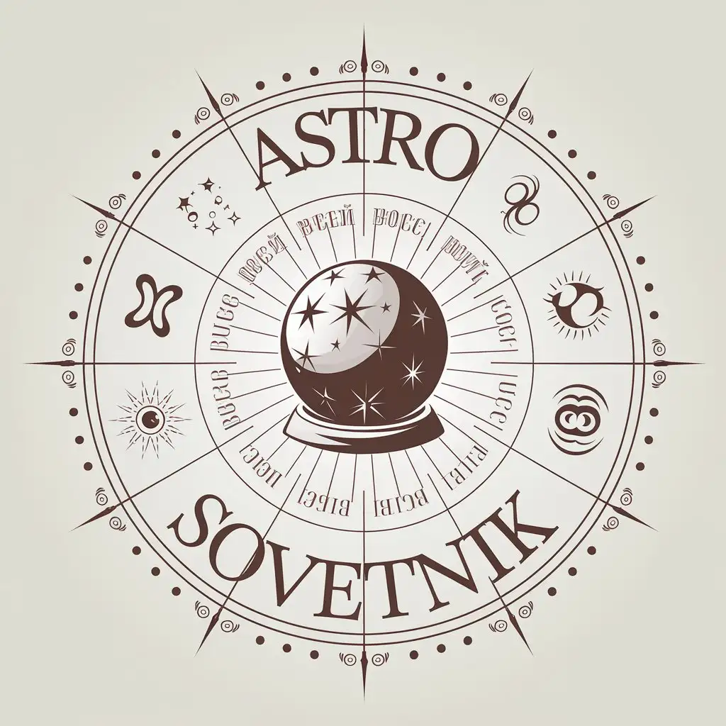 LOGO Design for AstroSovetnik Horoscope and Fortunetelling Theme in a Clear Background