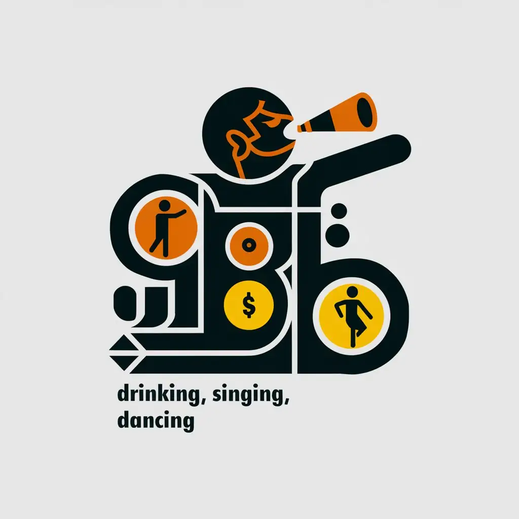 LOGO-Design-for-Entertainment-Industry-Vector-Logo-with-Drinking-Singing-and-Dancing-Theme