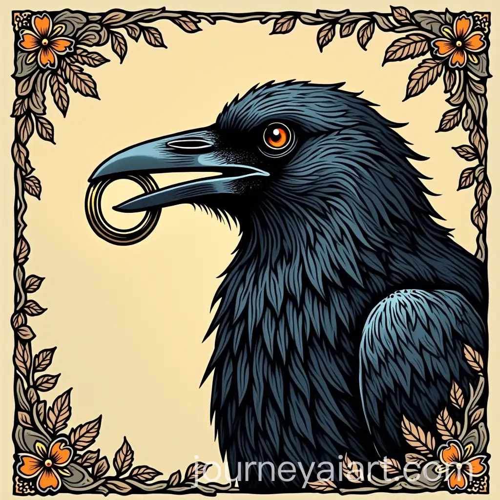 Intriguing-Historical-Fiction-Cover-Featuring-a-Crow-with-a-Ring-in-Tudor-England