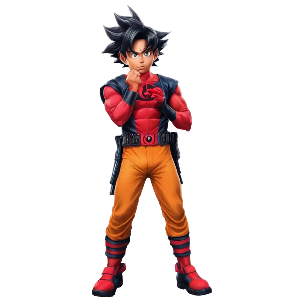 Son goku in deadpool costume