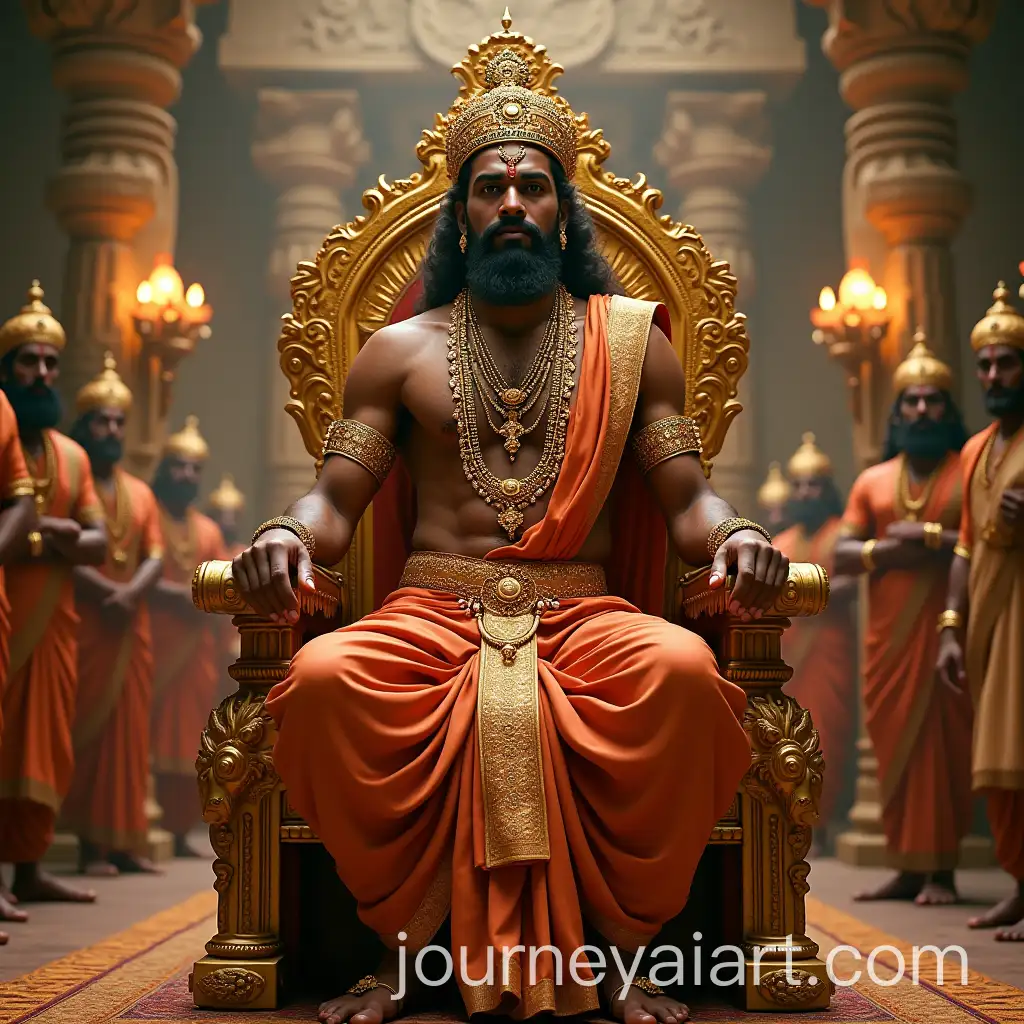 Majestic-Indian-King-in-Ramayanaera-Mithila-Court-with-Golden-Throne-and-Royal-Attire