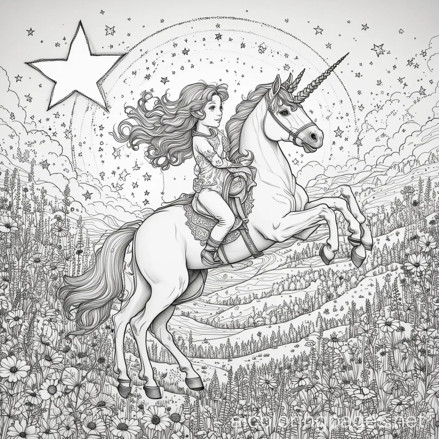 Child-Riding-Unicorn-Coloring-Page-I-Am-Brave