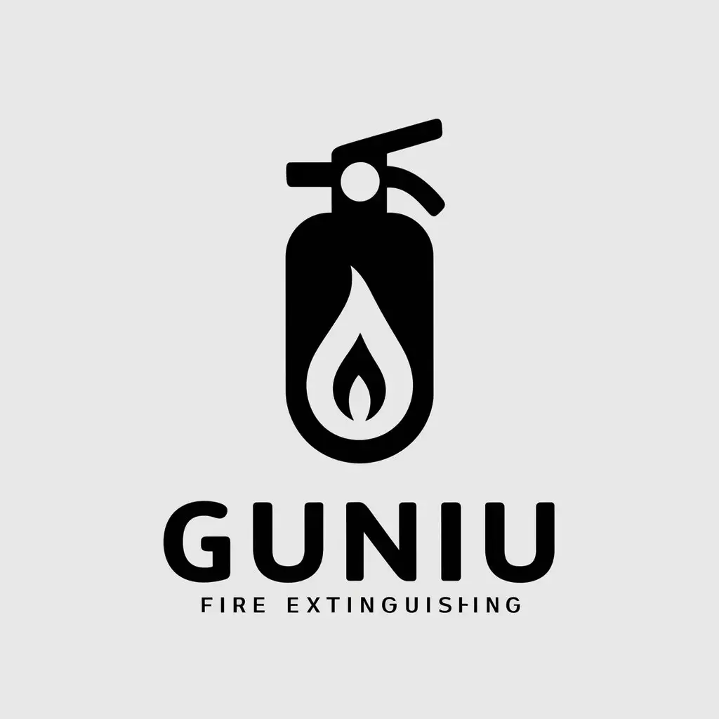 LOGO-Design-for-GUNIU-Extinguisher-and-Flame-with-Fire-Extinguishing-Theme