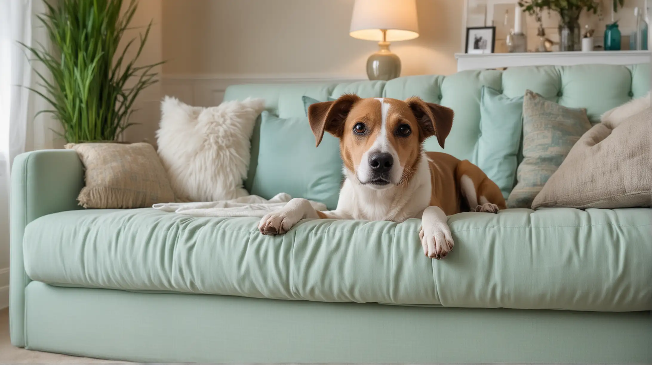 Comfortable Dog PeekaBoo in Serene HighEnd Home Setting