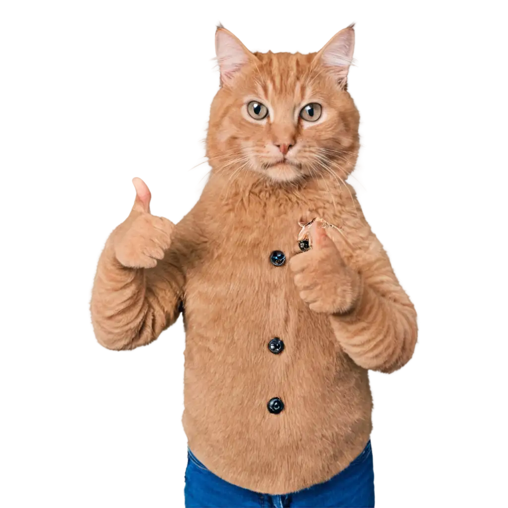 Adorable-Cat-with-a-Thumbs-Up-HighQuality-PNG-Image