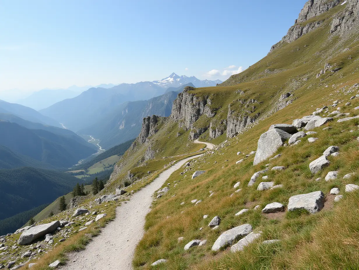 a path along the edge of a mountain