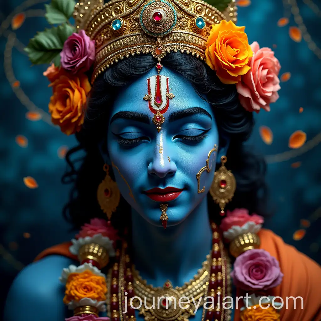 CloseUp-Portrait-of-Krishna-with-Intricate-Jewelry-and-Vibrant-Background