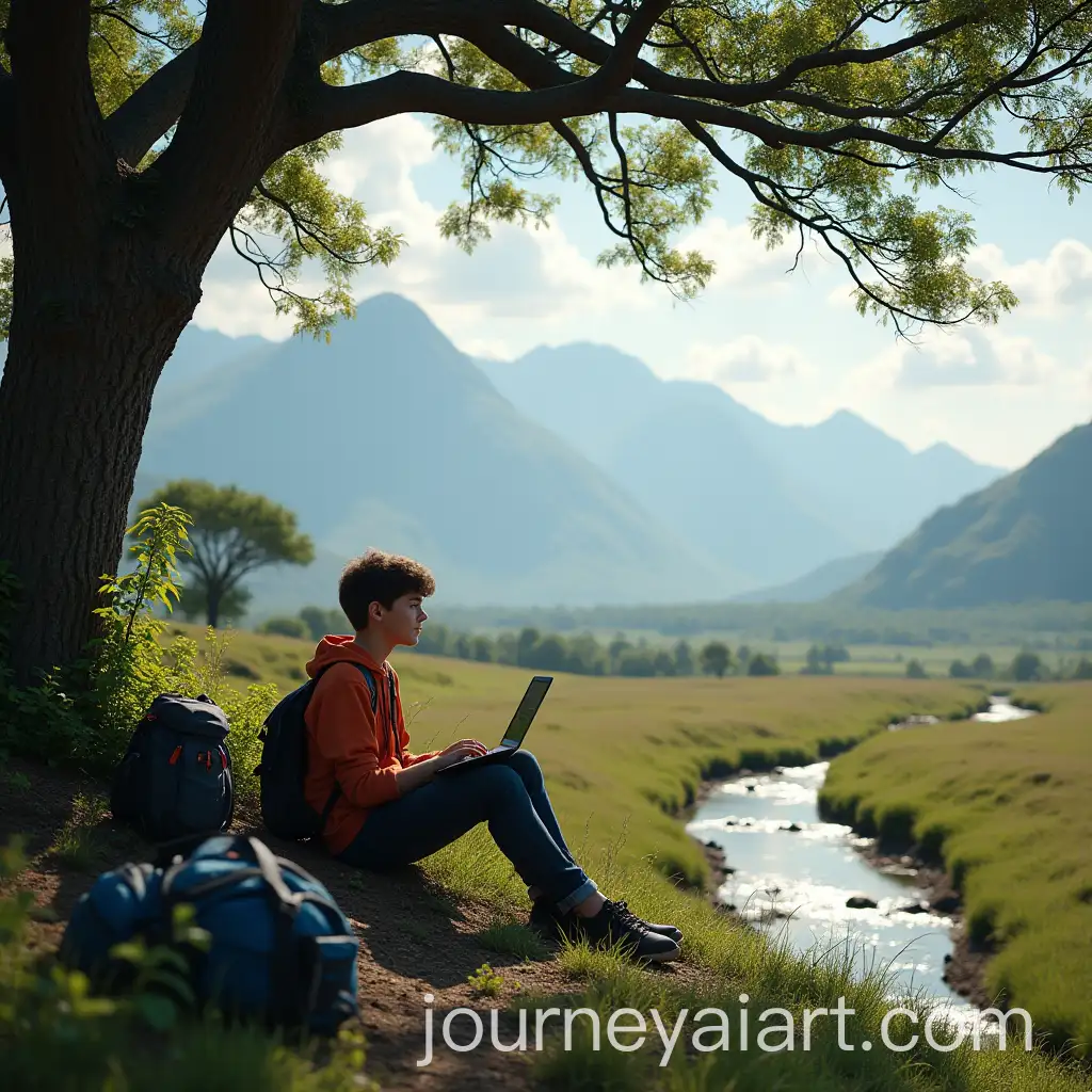 Teenage-Boy-Trading-Cryptocurrency-in-Nature