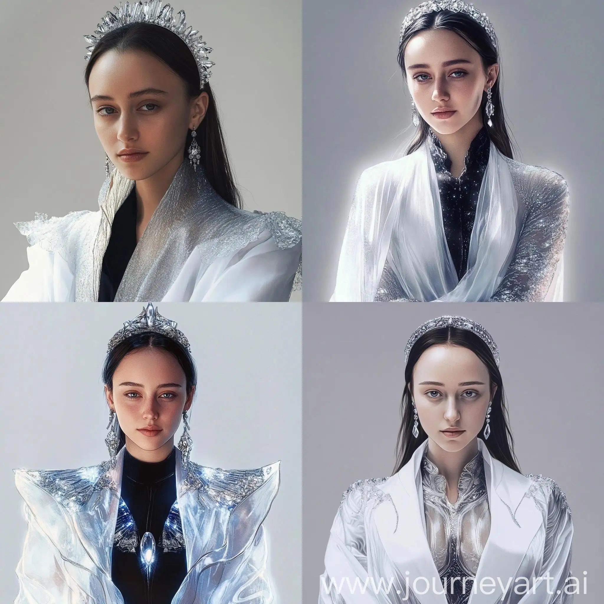 Mystical-Figure-in-Translucent-Silver-Robes-with-Long-Earrings