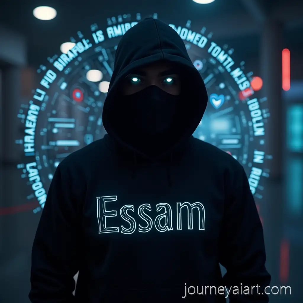FFuturistic-AI-hacker-Essamuturistic-AI-Hacker-Essam-in-Cyberpunk-Style-with-Holographic-Codes