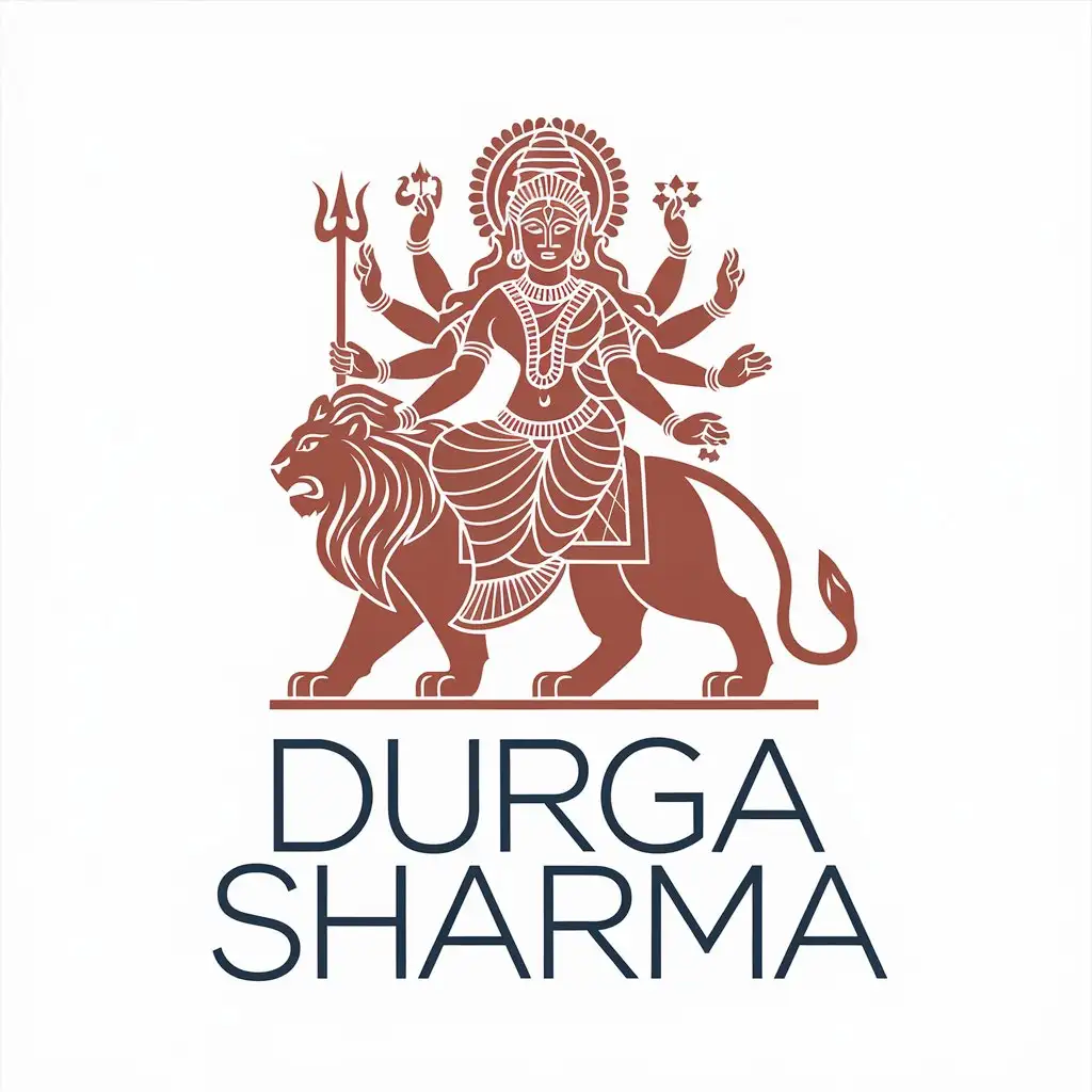 LOGO Design for Durga Sharma Vector Style with Durga Mata Symbol for Entertainment Industry