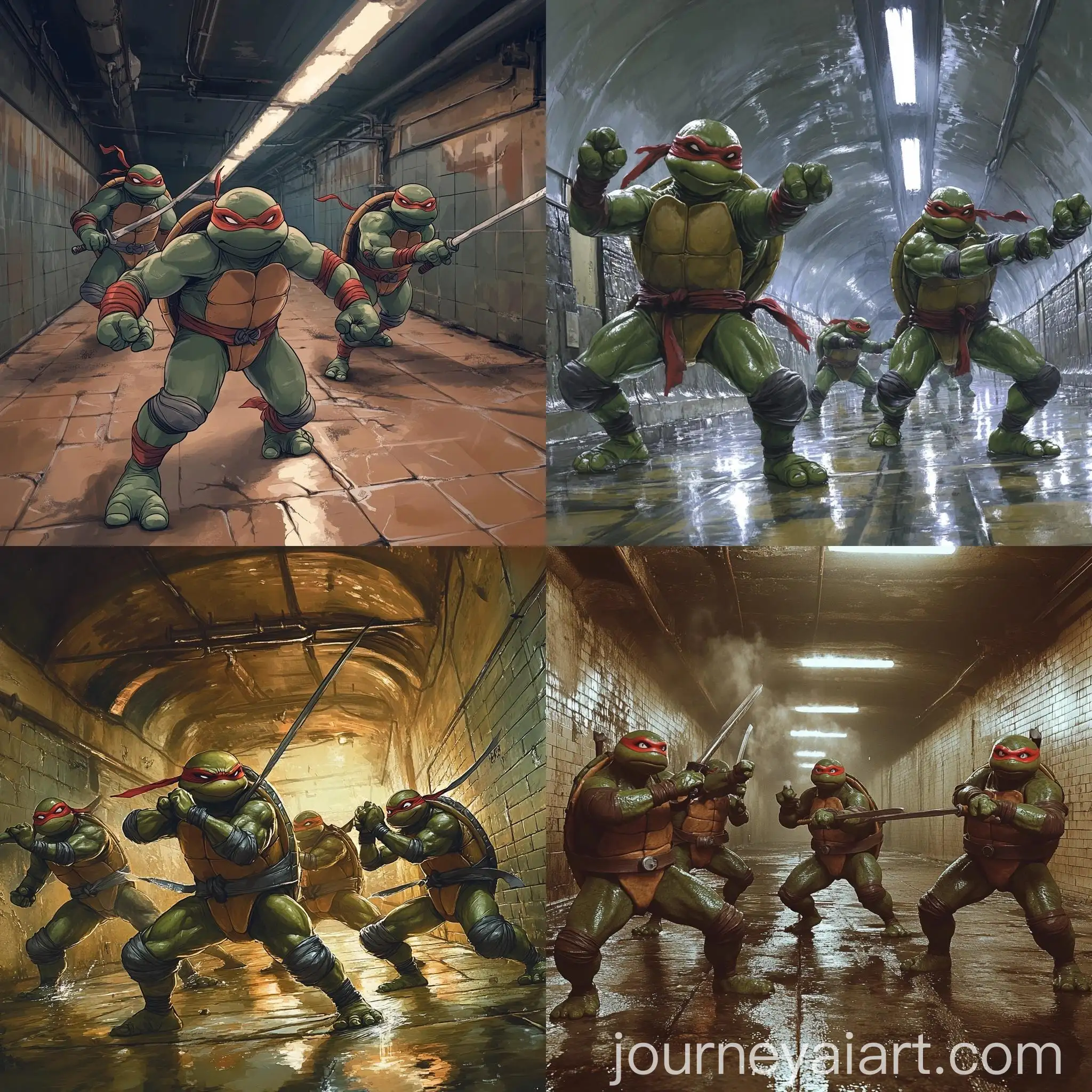 Teenage-Mutant-Ninja-Turtles-Training-in-Sewer-Dojo