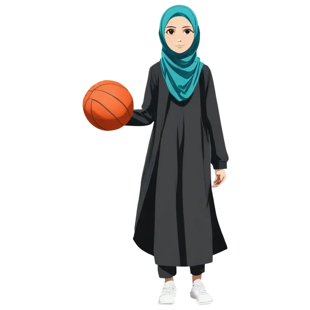 Anime-PNG-of-a-Basketball-Players-Daughter-Wearing-a-Hijab-HighQuality-Image-for-Digital-Use