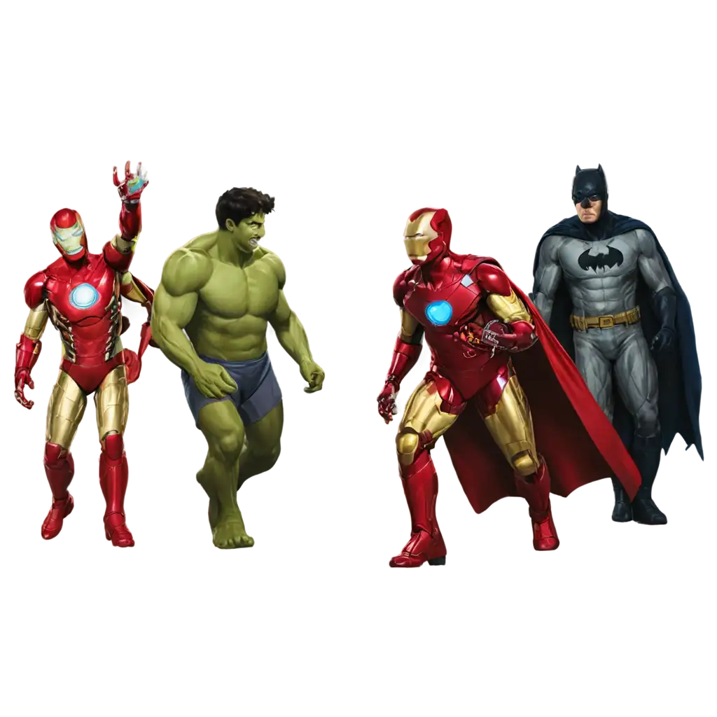 Superheroes-Walking-Together-PNG-Image-HighQuality-Artwork-of-Spiderman-Iron-Man-Batman-Superman-and-Hulk