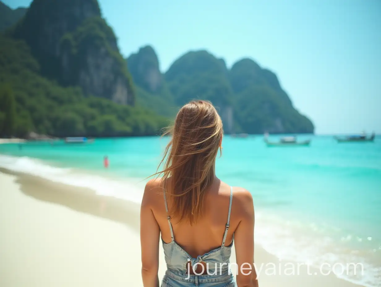 Hyperrealistic-Woman-in-Front-of-Thailand-Beach-with-Azure-Waters