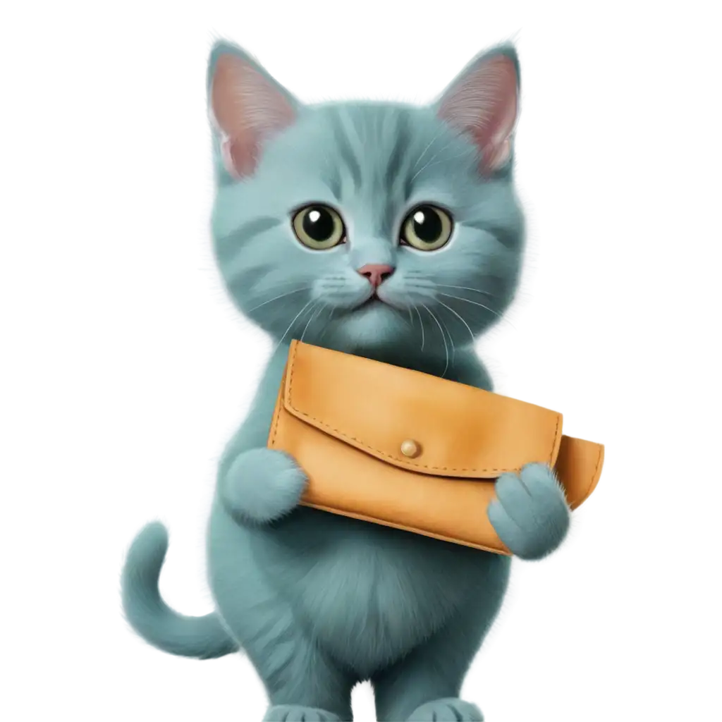 BluishGreen-Kitten-with-Colored-Bag-PNG-Image-Perfect-for-Web-Use-and-Digital-Projects