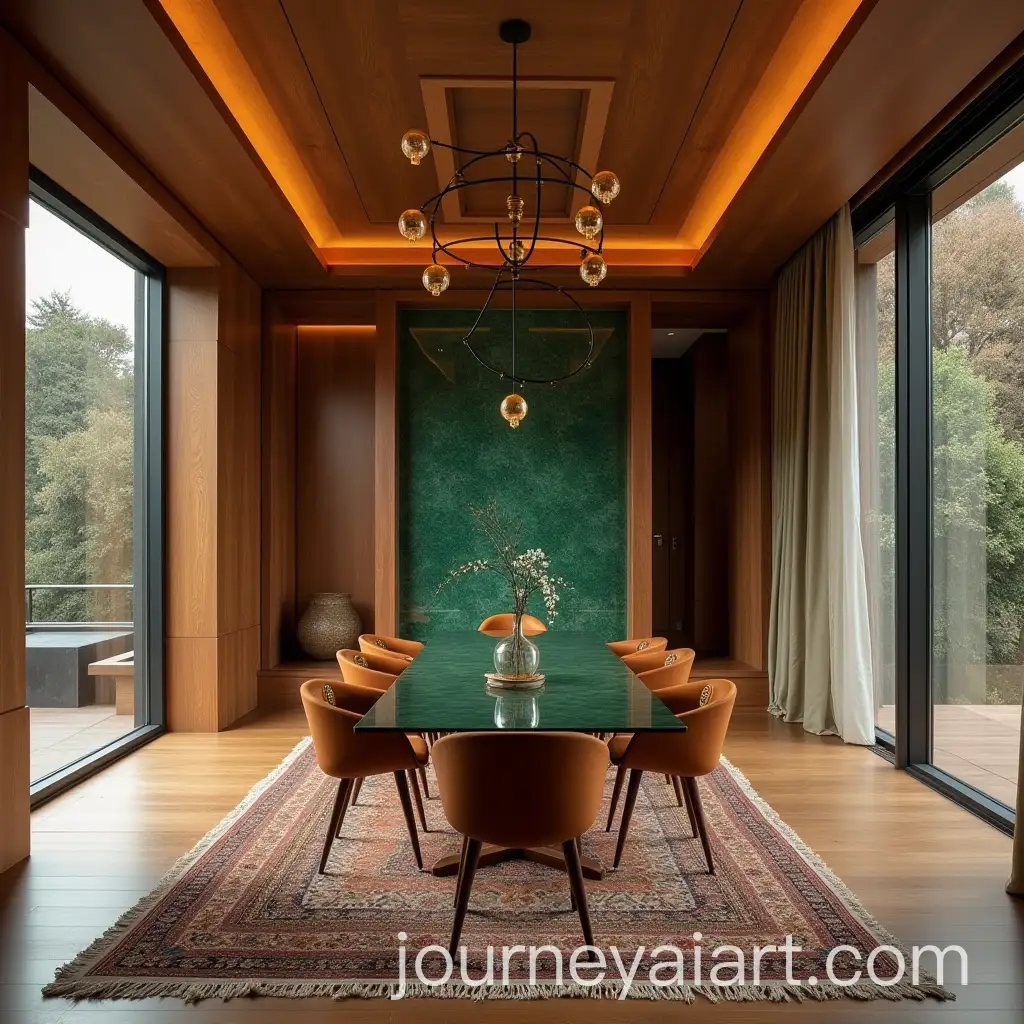 Modern-Home-Featuring-Curved-Wood-Leather-Flooring-and-Jadeite-Stone-Wall