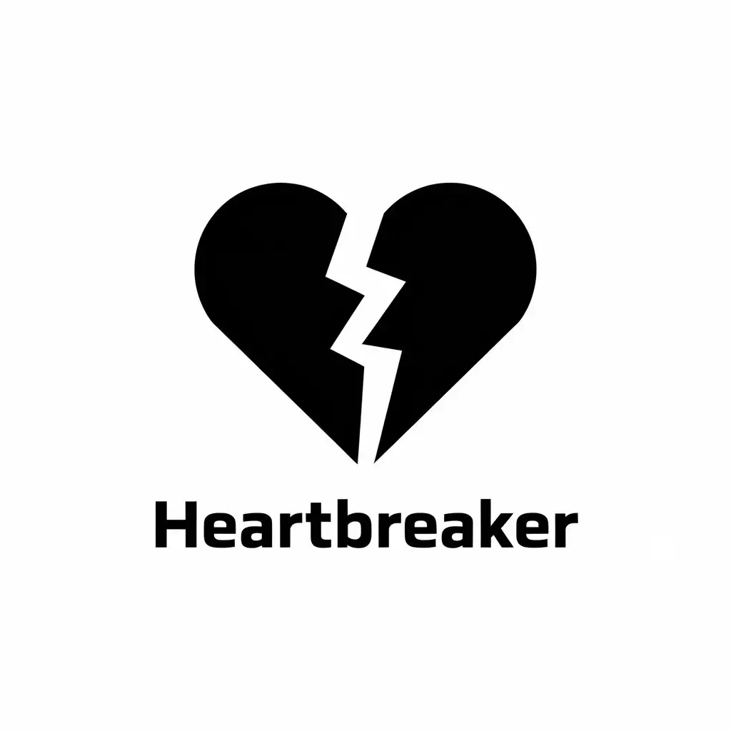 LOGO Design for HeartBreaker Vector Logo Featuring a Broken Heart for the Technology Industry