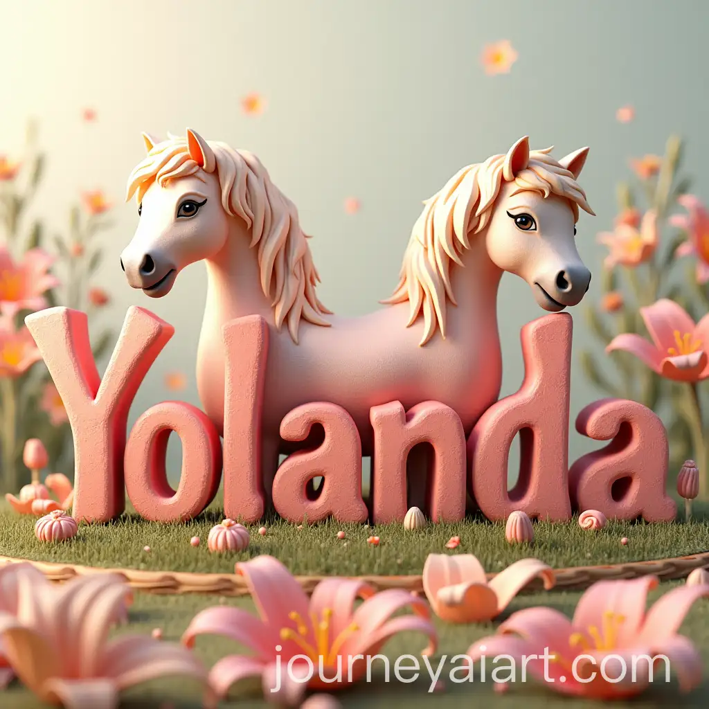 3D-Horse-Theme-Name-Yolanda-with-Lily-Accents-in-Farm-Background