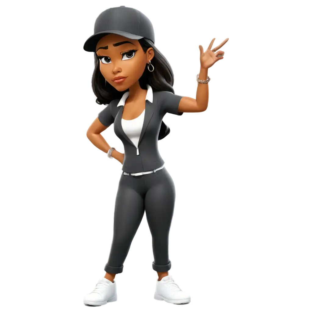 Gangster-Rapper-Cartoon-Female-Singing-PNG-Image