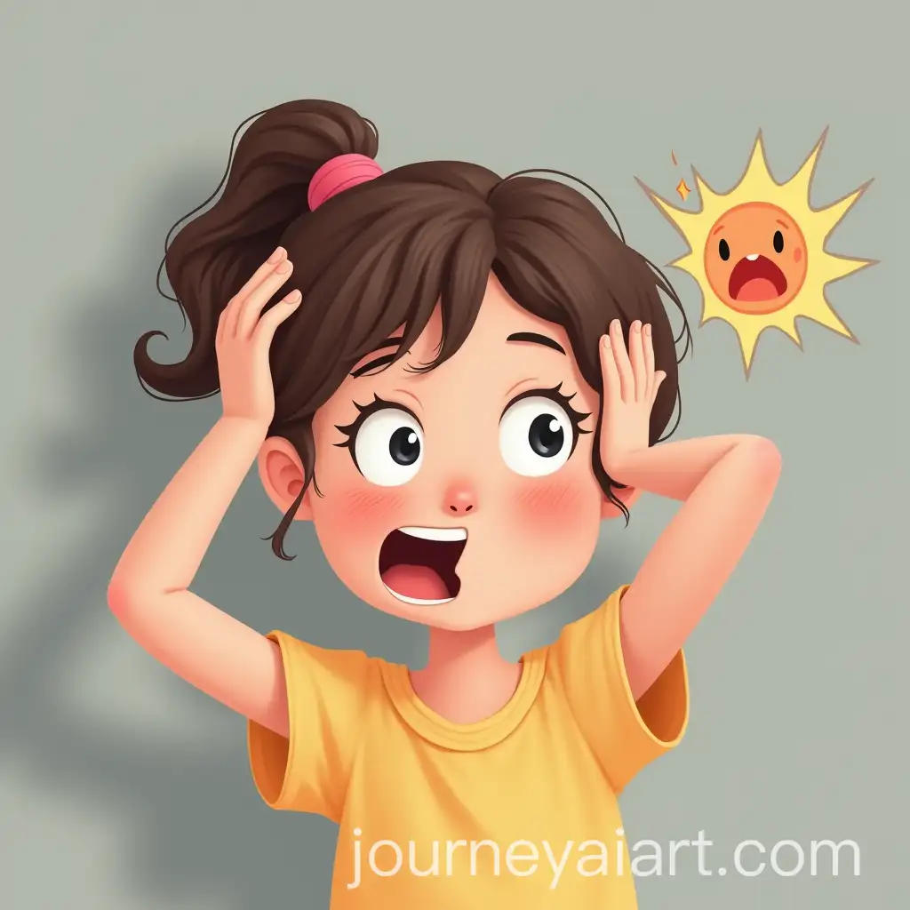 Cartoon-Girl-Reacting-to-a-Blow-on-the-Head-with-a-Surprised-Expression