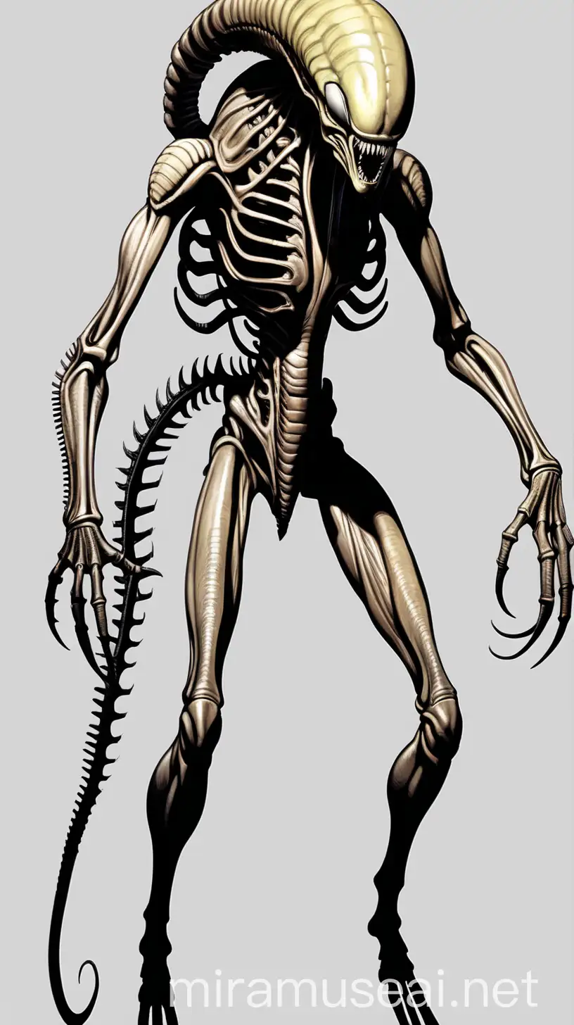 Comic Book AlienInspired Creature with Xenomorph Head and Facehugger Supporter