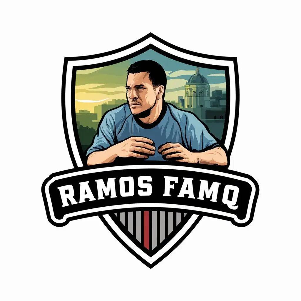 LOGO Design for Ramos Famq Vector Logo with Football and GTA V Game Theme