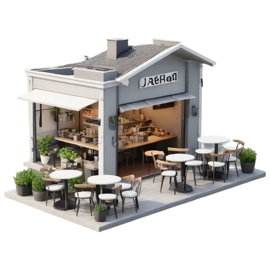 3D-Model-Building-Cafe-in-Gray-Color-PNG-Image-Modern-Architectural-Concept