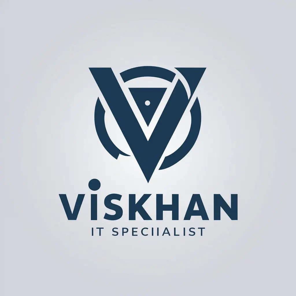 a vector logo design,with the text "viskhan", main symbol:IT specialist,Moderate,clear background