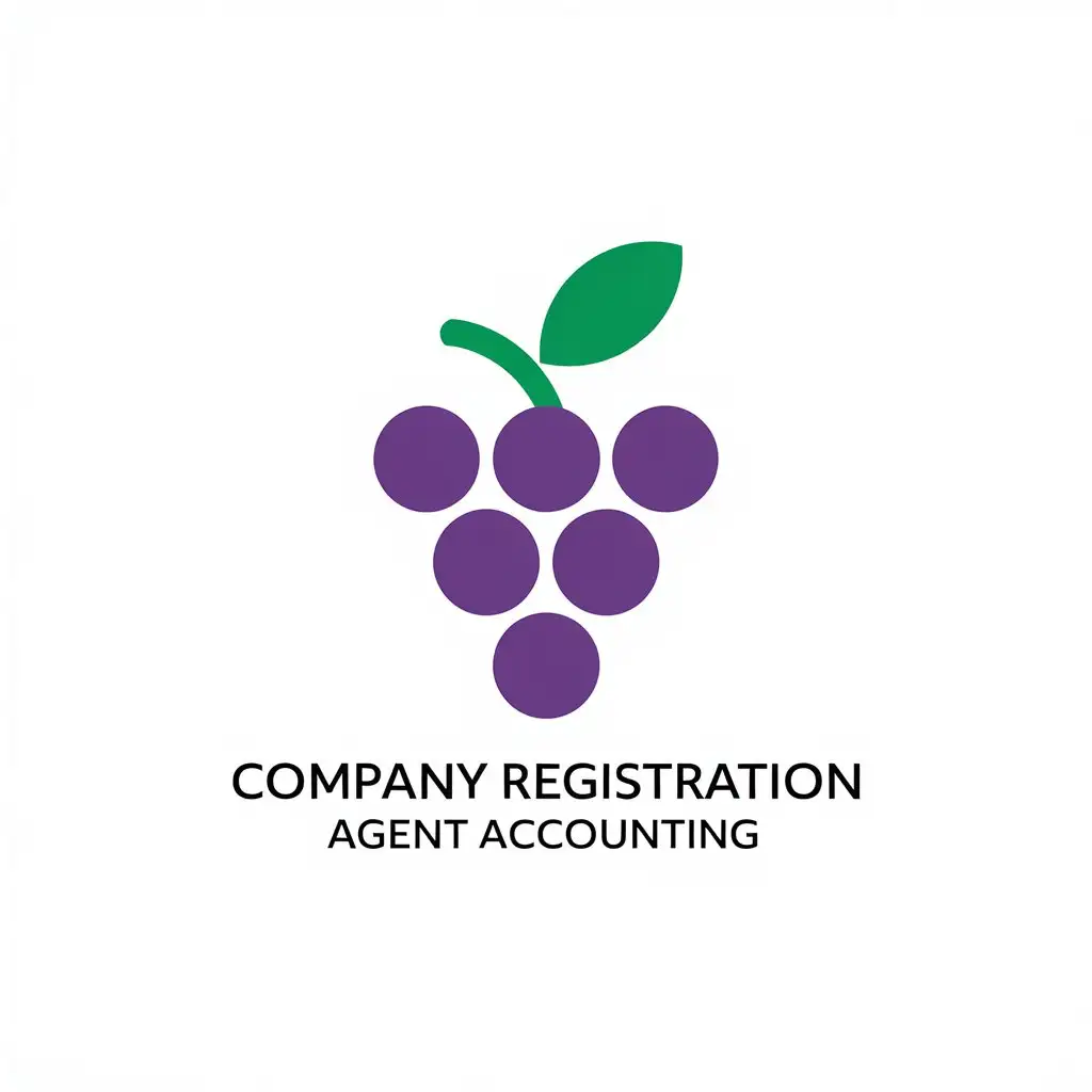 LOGO Design for Company Registration Agent Accounting Grape Symbol with Clear Background