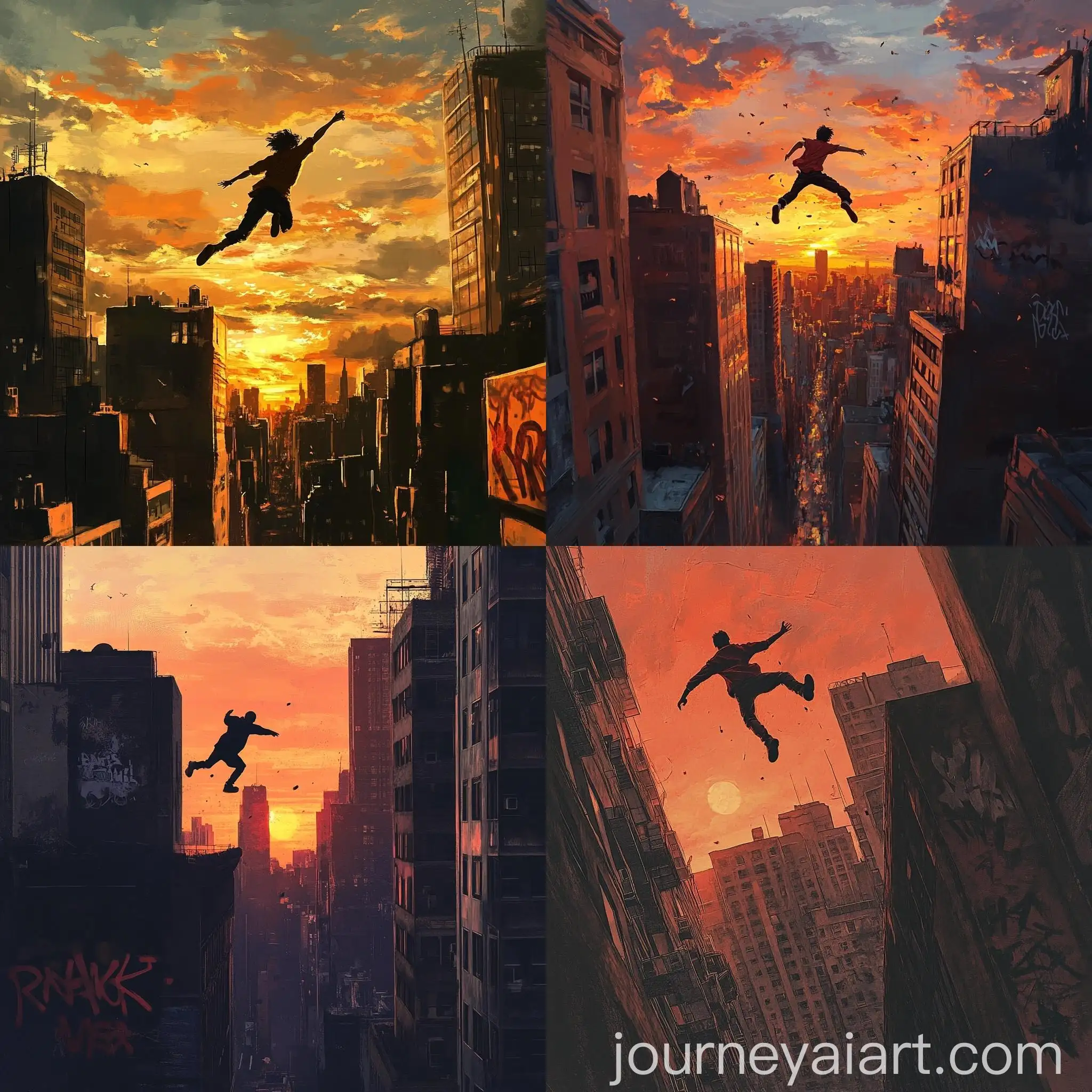 Urban-Parkour-at-Sunset-Youthful-Energy-in-City-Rooftops