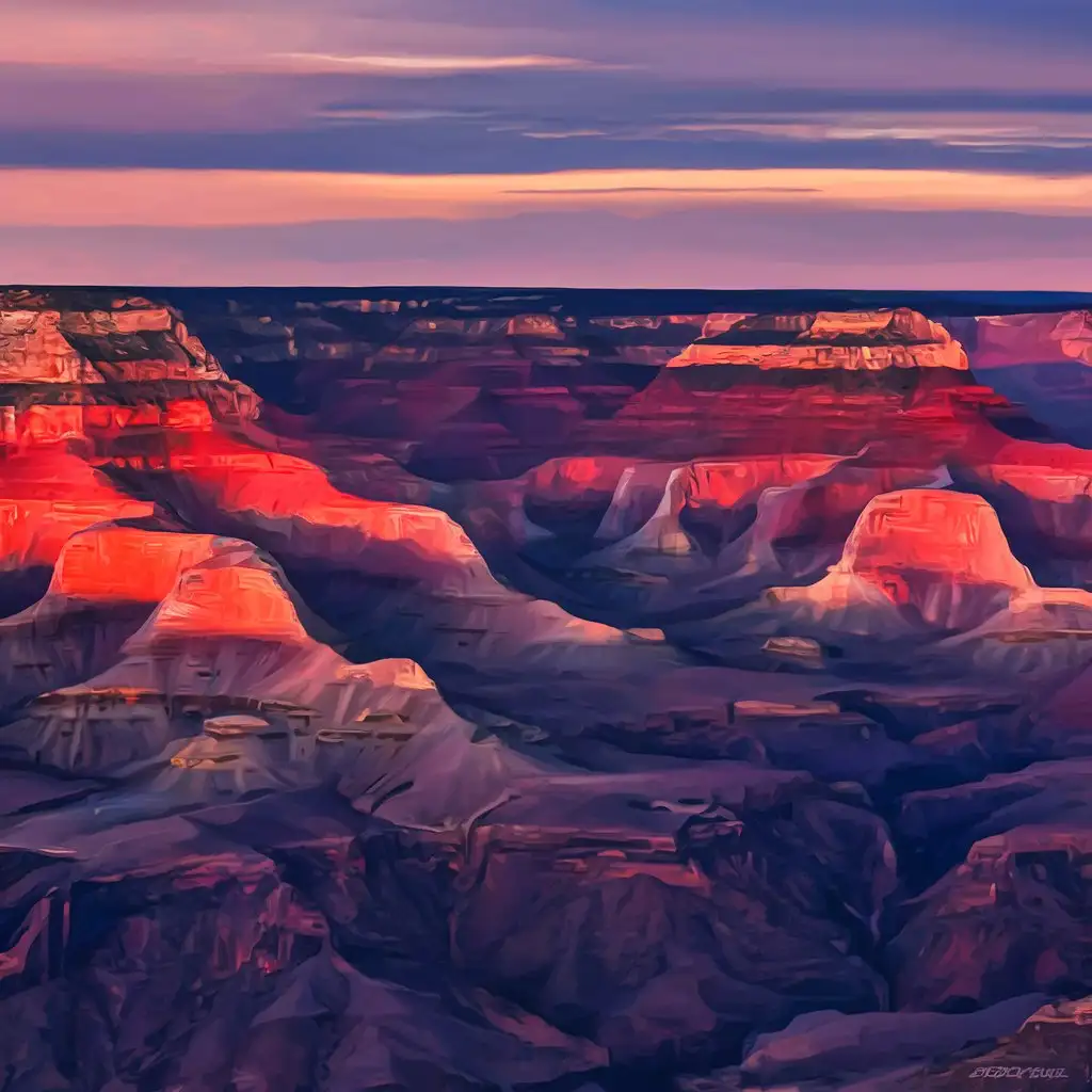 Sunset-over-the-Grand-Canyon-with-Warm-Orange-and-Red-Hues