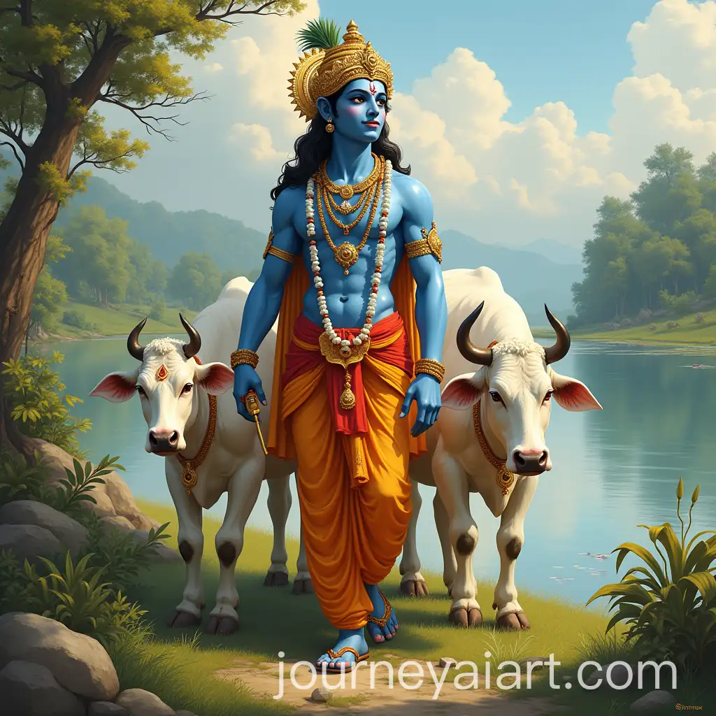Hindu-God-Krishna-with-Cows-in-a-Serene-Landscape