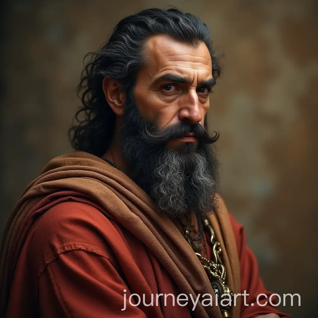 Ancient-Advisor-Ahikar-with-Beard-in-the-PreBCE-Era