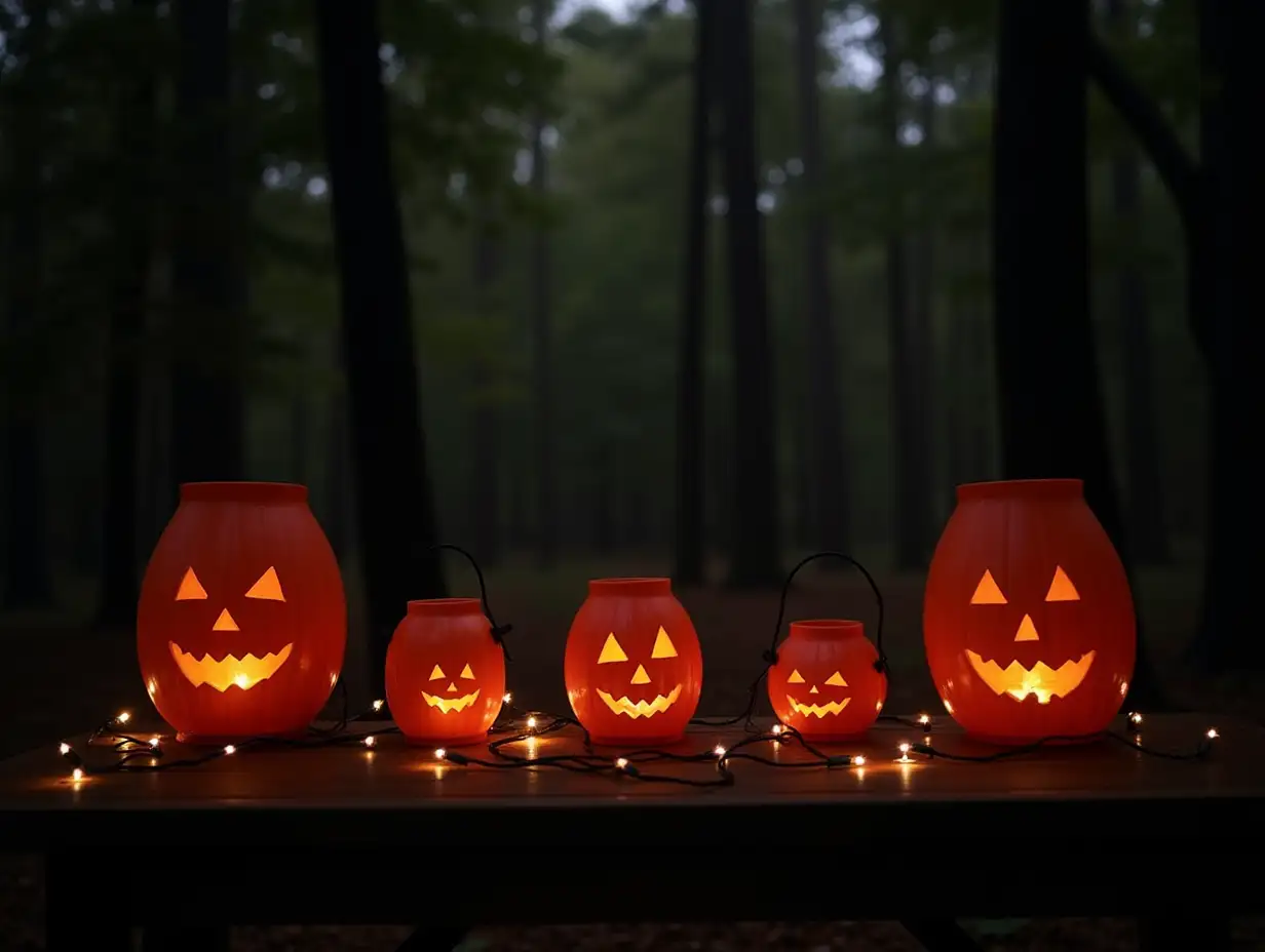 Enchanting-Halloween-Forest-Gathering-JackOLanterns-and-String-Lights