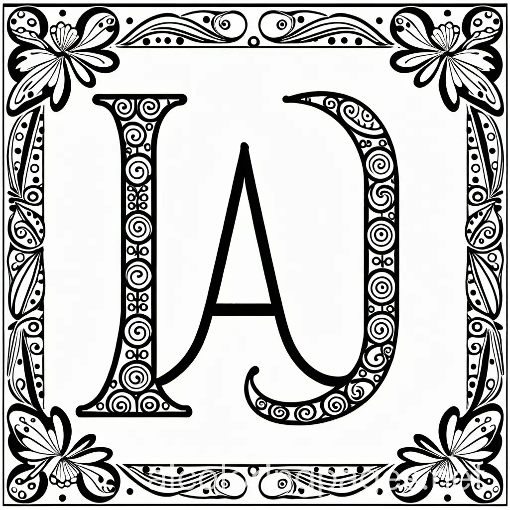 Letter "A" Page
Letter: A large, bold "A" in the center with patterns) for coloring Coloring Page, black and white, line art, white background, Simplicity, Ample White Space. The background of the coloring page is plain white to make it easy for young children to color within the lines. The outlines of all the subjects are easy to distinguish, making it simple for kids to color without too much difficulty, Coloring Page, black and white, line art, white background, Simplicity, Ample White Space. The background of the coloring page is plain white to make it easy for young children to color within the lines. The outlines of all the subjects are easy to distinguish, making it simple for kids to color without too much difficulty