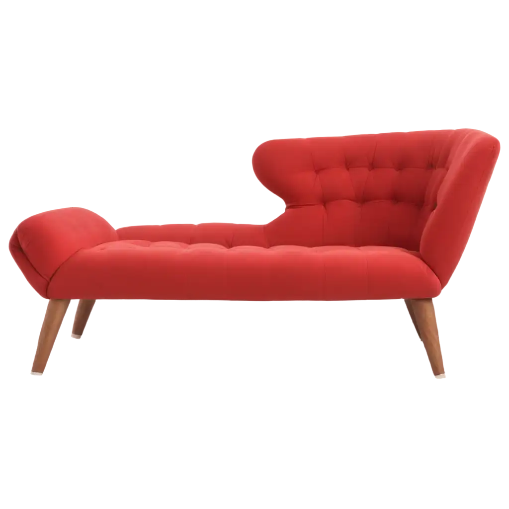 red couch on legs