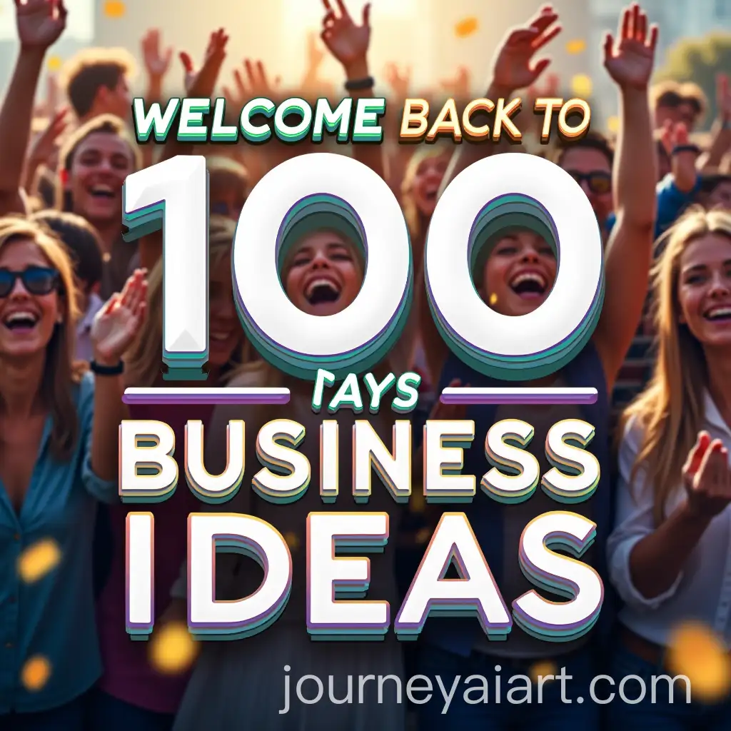 Celebratory-Banner-for-100-Days-of-Business-Ideas-with-Cheering-Crowd-and-Confetti